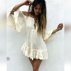 Jens Pirate Booty El Matador Mini Dress - Cream/Antique White-PLS READ Re: PRINT